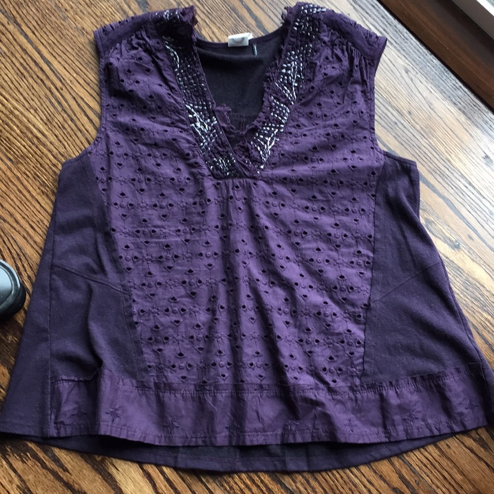 Anthropologie summer top in plum color